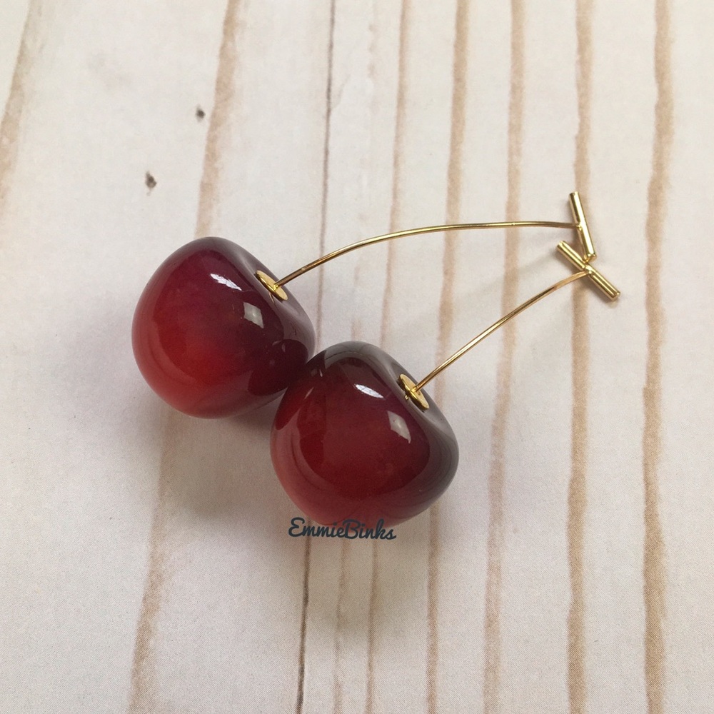 NEW COLORS Anthro Cherry Drop Earrings - Picture 4 of 16